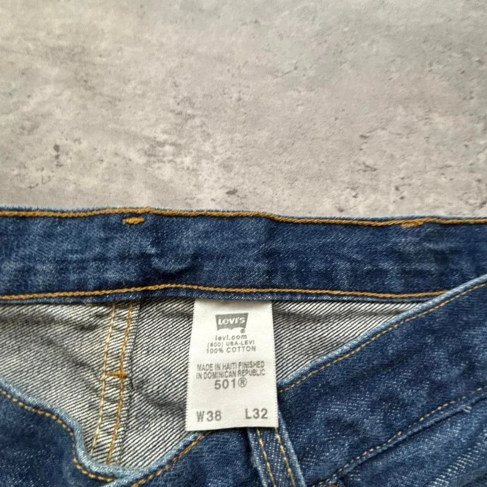 Levis 501 Jeans Mens 36x31 Dark Wash Vintage 90s Baggy Button Fly